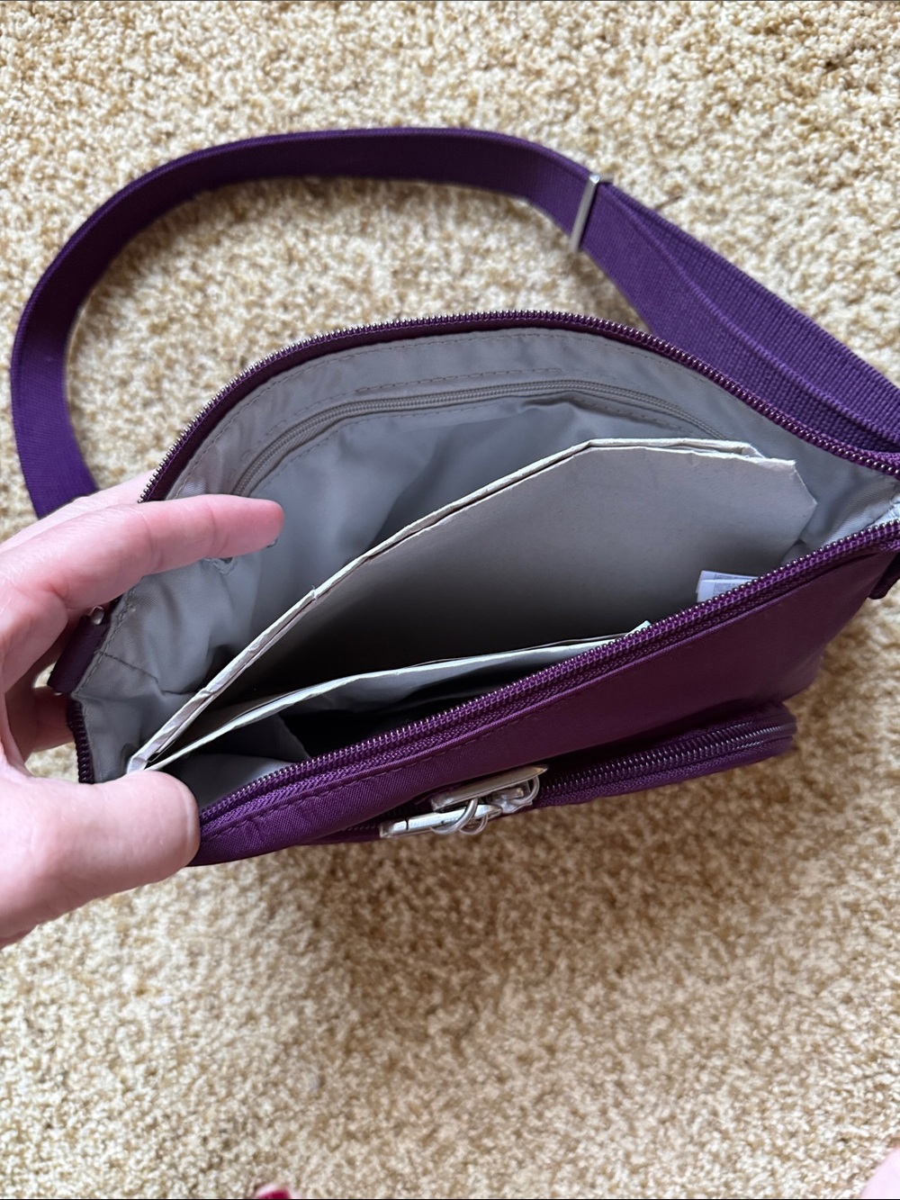 Baggallini Purple Crossbody Bag with Adjustable Strap - Picture 3 of 8